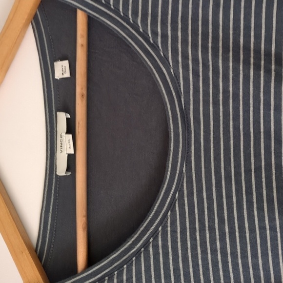 Vince Buttery Soft Stretchy Fabric Stripe Side Tie Minimalist Shift Dress Sz XL - Picture 7 of 10